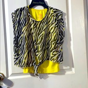 Zebra print 2 piece shirt
